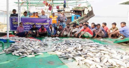 বাগেরহাটে ১৮০ মণ জাটকাসহ ১০ জেলে আটক
