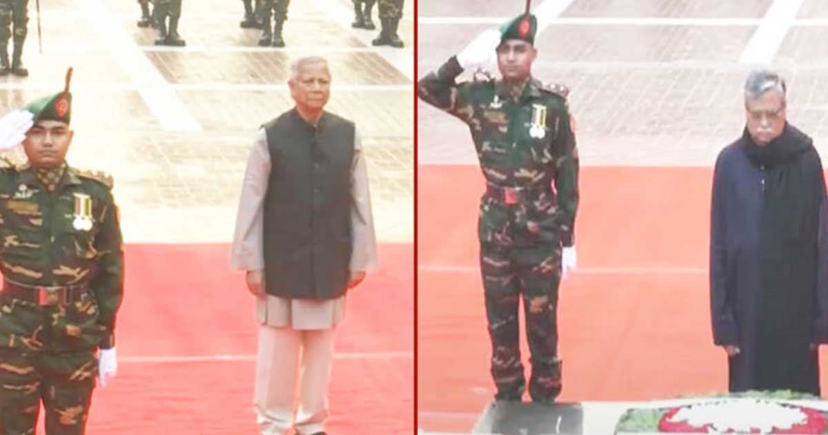 বুদ্ধিজীবী স্মৃতিসৌধে রাষ্ট্রপতি-প্রধান উপদেষ্টার শ্রদ্ধা নিবেদন