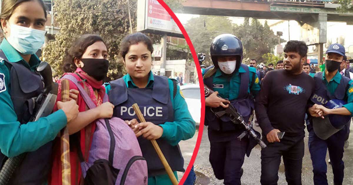 শাহবাগের আন্দোলন থেকে বেশ কয়েকজনকে আটক করেছে পুলিশ