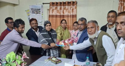 কোম্পানীগঞ্জে চরপাবর্তী সিডিউল কাস্ট উচ্চ বিদ্যালয়ের সভাপতিকে সংবর্ধনা
