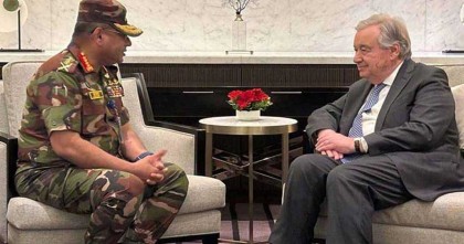 জাতিসংঘের মহাসচিবের সঙ্গে সেনাপ্রধানের সাক্ষাৎ
