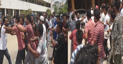 নোয়াখালীতে বিএনপির এক পক্ষের মানববন্ধনে অপর পক্ষের বাধা, সংঘর্ষে আহত ৫