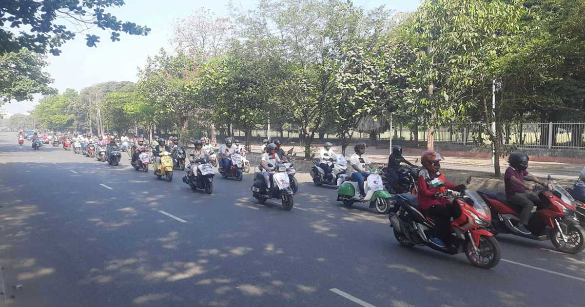 ইসরায়েলের বর্বরতার প্রতিবাদে রাজধানীতে মোটরসাইকেল র‌্যালি