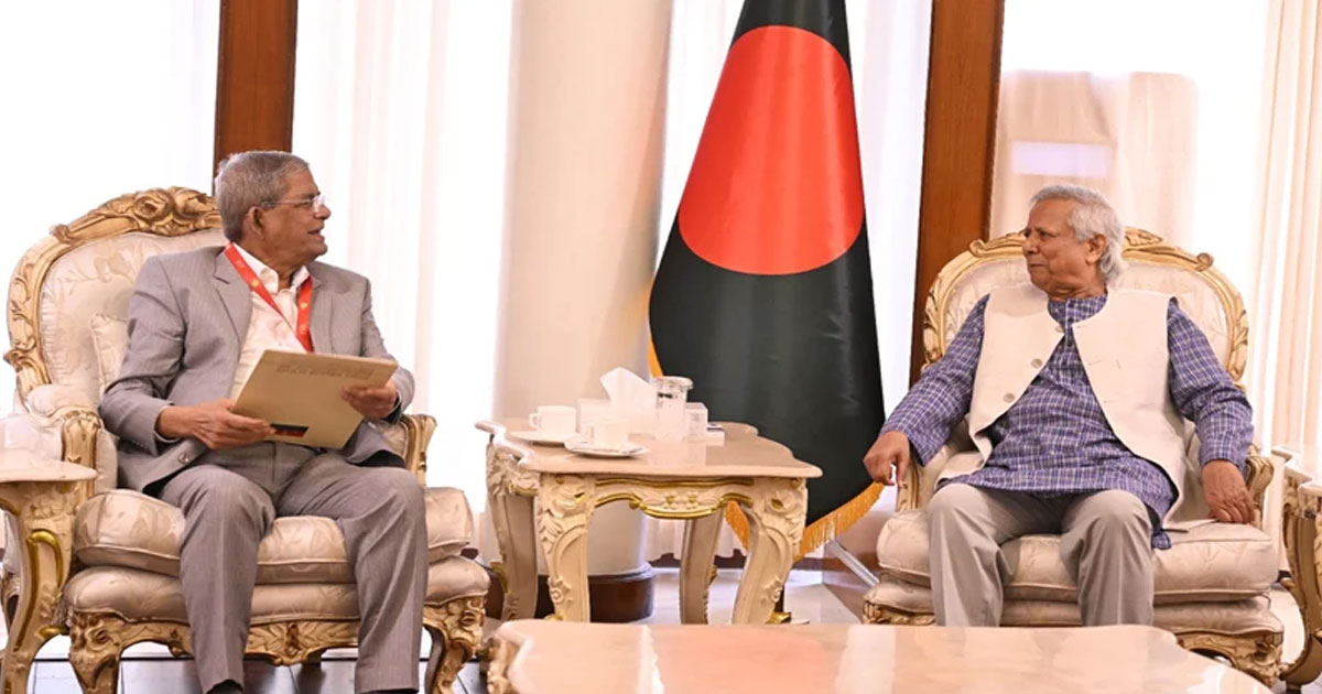 প্রধান উপদেষ্টার সঙ্গে বৈঠকে বিএনপি সন্তুষ্ট না: মির্জা ফখরুল