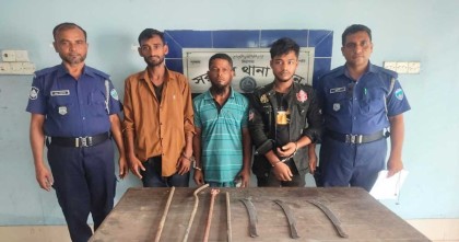 সরাইলে ডাকাত দলের ৩ সদস্য গ্রেফতার 