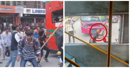 উত্তরায় ঢাবির বাসে হামলা