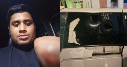 হাসনাত আব্দুল্লাহর গাড়িতে হামলা