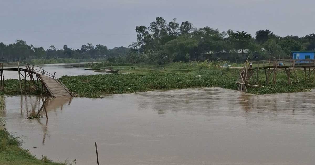 পাহাড়ি ঢলে ভাঙলো কাঠের সেতু, বিপাকে ১১ গ্রামের মানুষ