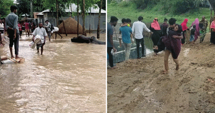 পাহাড়ি ঢলে শেরপুরে বাড়ছে নদীর পানি, আকস্মিক বন্যার শঙ্কা