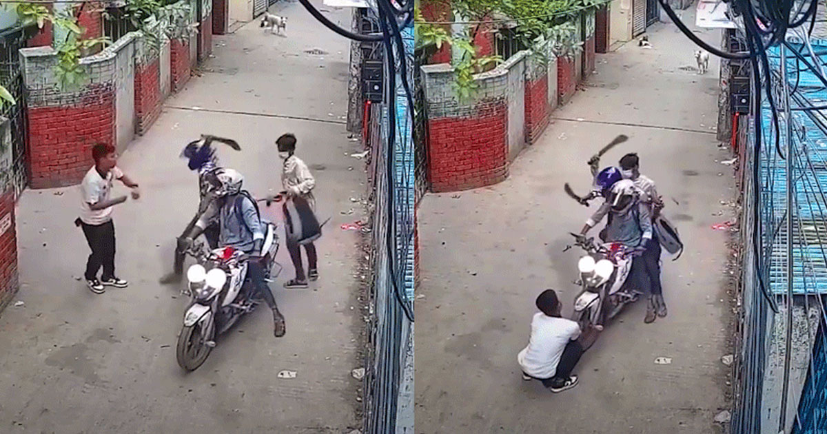 মগবাজারে প্রকাশ্যে চাপাতি হাতে ছিনতাইয়ের ভিডিও ভাইরাল