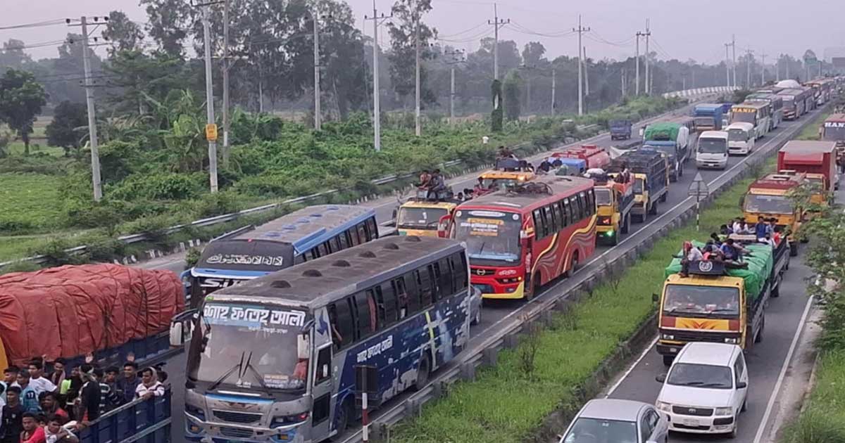 ২৩ কিলোমিটার যানজট ঢাকা-টাঙ্গাইল-যমুনা সেতু মহাসড়কে