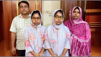 দৃষ্টিপ্রতিবন্ধী যমজ বোনের জিপিএ-৫, ইংরেজিতে ১৯৫ নম্বর

