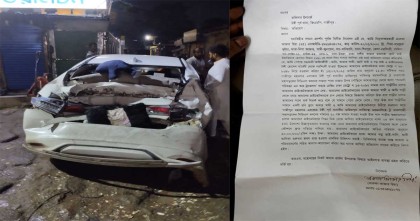 টঙ্গীতে বাসের ধাক্কায় প্রাইভেট কারের পাঁচ আরোহী আহত