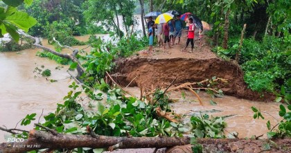মুহুরী নদীর পানি বিপৎসীমা ছুঁইছুঁই, প্লাবিত নিম্নাঞ্চল
