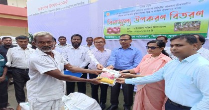 ঝিনাইদহে কৃষকের মাঝে বিনামূল্যে পেঁয়াজ বীজ ও সার বিতরন