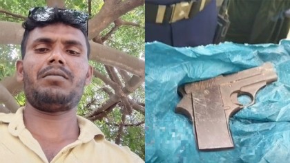 অস্ত্রসহ চাঁদাবাজ কালা মানিক গণপিটুনির পর পুলিশের হাতে