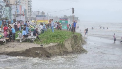 কক্সবাজার সমুদ্র সৈকতে ভাঙ্গন অব্যাহত : উপড়ে পড়ছে ঝাউগাছ, শংকিত মানুষ 