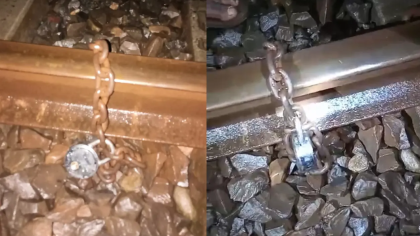 নাটোরে রেললাইনে শিকল পেঁচিয়ে নাশকতার চেষ্টা, অল্পের জন্য রক্ষা পেল ট্রেন
