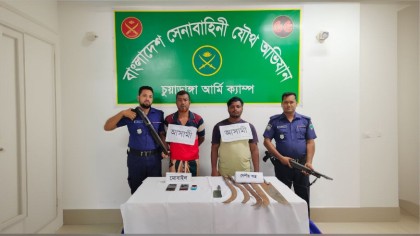 চুয়াডাঙ্গায় দেশীয় অস্ত্রসহ দুই চাঁদাবাজ আটক