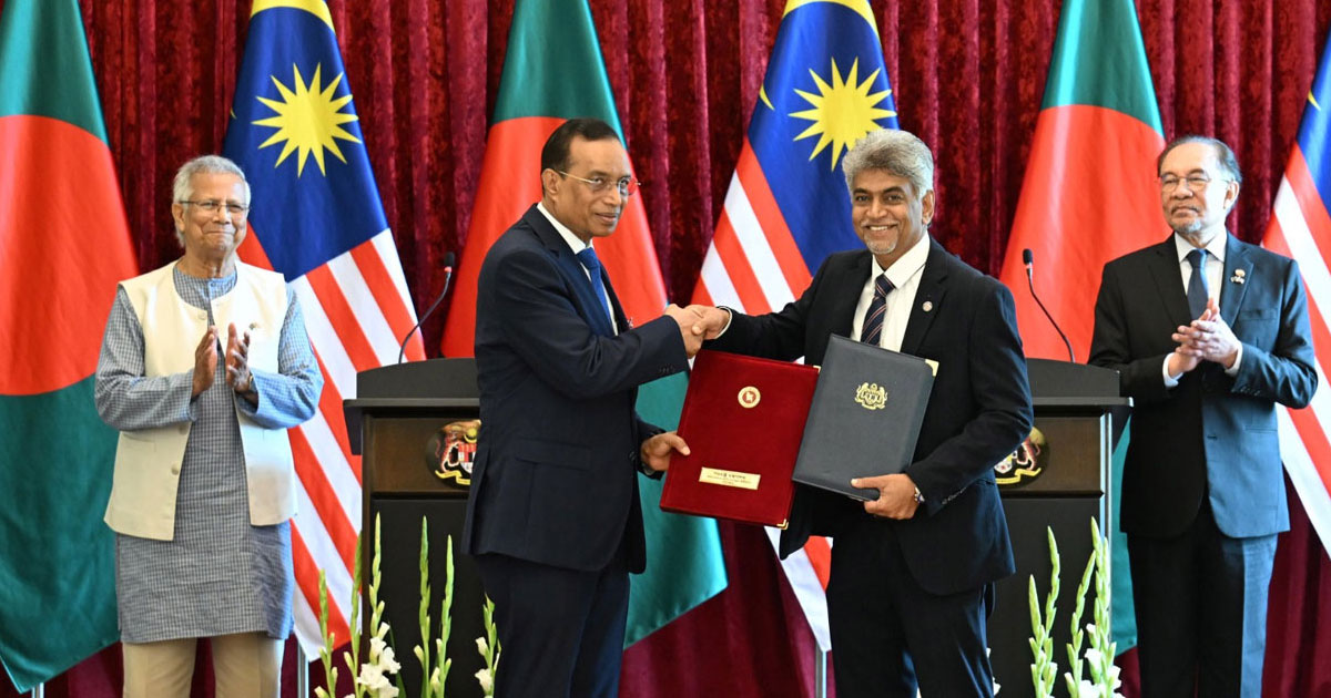 বাংলাদেশ-মালয়েশিয়ার মধ্যে পাঁচটি সমঝোতা স্মারক ও তিনটি নোট বিনিময়