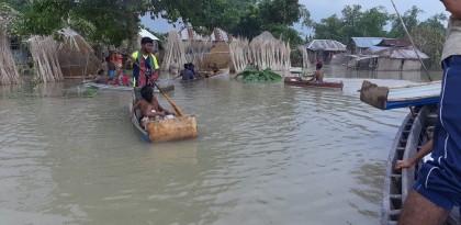 পদ্মা ও গড়াই নদীর পানি বিপৎসীমার কাছাকাছি, কুষ্টিয়ায় ৪০ হাজার মানুষ পানিবন্দি

