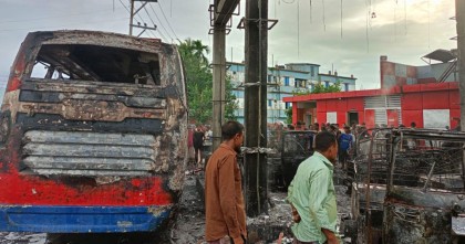 ঢাকা-সিলেট মহাসড়কে সিএনজি স্টেশনে ভয়াবহ অগ্নিকাণ্ড