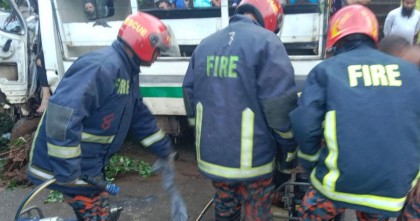 গাজীপুরে বৈদ্যুতিক খুঁটির সঙ্গে লেগুনার ধাক্কায় একজন নিহত