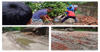 শিবগঞ্জে রাস্তার কাজ বন্ধ, দুর্ভোগে ২৫০ পরিবার