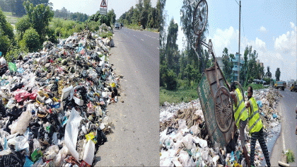 মহাসড়ক যেন ময়লার ভাগাড়, নির্ঘুমে প্রশাসন