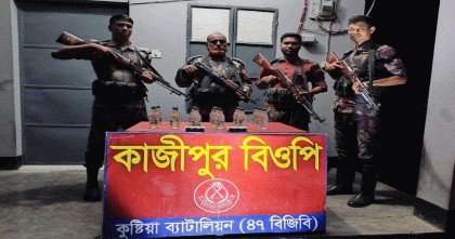 মেহেরপুরে সীমান্তে অভিযানে বিপুল পরিমাণ ভারতীয় মদ ও ডেক্সামিথাশন ট্যাবলেট উদ্ধার