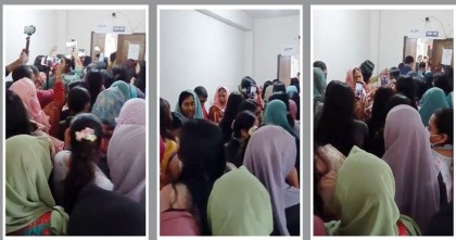 ছাত্রীদের কেন্দ্রে ছাত্রদলের ভিপি প্রার্থী, হট্টগোলে ভোট বন্ধ