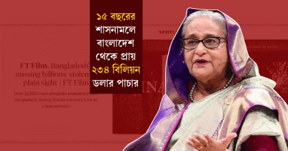 হাসিনার শাসনামলে ২৩৪ বিলিয়ন ডলার বিদেশে পাচার হয়েছে
