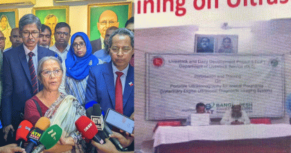 উপদেষ্টার অনুষ্ঠানের স্ক্রিনে হঠাৎ ভেসে উঠল মুজিব ও হাসিনার ছবি