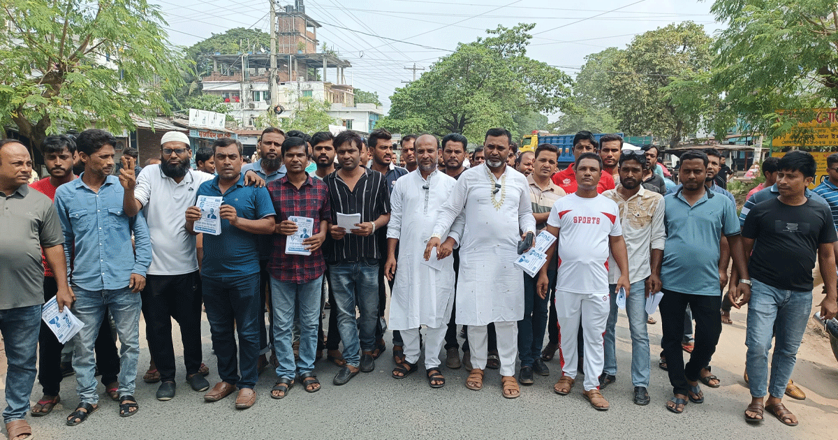 জীবননগরে ধানের শীষের লিফলেট বিতরণ