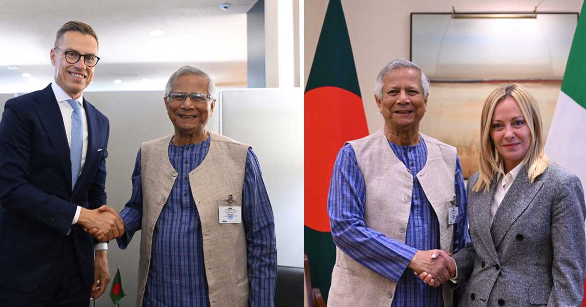 ফিনল্যান্ডের প্রেসিডেন্ট ও ইতালির প্রধানমন্ত্রীর সাথে প্রধান উপদেষ্টার বৈঠক