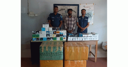 আখাউড়ায় ভারতীয় মোবাইল ফোন ও পার্টস জব্দ