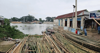 সরাইলে বাঁশের নীচে চাপা পরে আছে ৬৫ লাখ টাকার ঘাট; উচ্ছেদের পর আবারো দখল