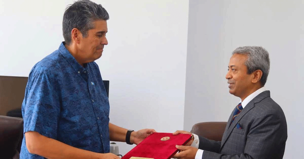 পালাউয়ের রাষ্ট্রপতির কাছে বাংলাদেশি রাষ্ট্রদূতের পরিচয়পত্র পেশ 