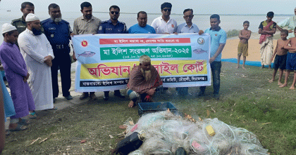 সিরাজগঞ্জ চৌহালীতে মা ইলিশ ধরায় জেলের কারাদণ্ড