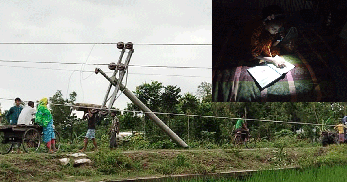 নীলফামারীর কিশোরগঞ্জে তিন দিন ধরে অন্ধকারে পাঁচ শতাধিক পরিবার
