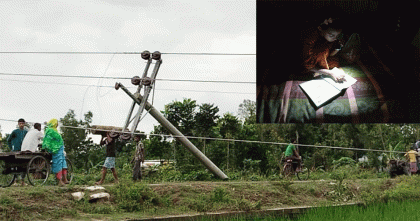নীলফামারীর কিশোরগঞ্জে তিন দিন ধরে অন্ধকারে পাঁচ শতাধিক পরিবার