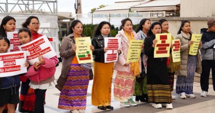 খাগড়াছড়ির ঘটনায় প্যারিসে জুম্মদের প্রতিবাদ সমাবেশ