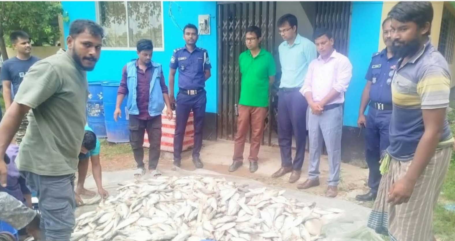 যৌথ বাহিনীর অভিযানে ৪০০ কেজি ইলিশসহ তিন ট্রলার জব্দ  