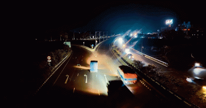 ভাঙ্গা গোল চত্বর ফের অন্ধকার