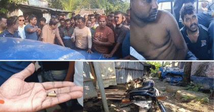 যশোরের শার্শায় গুলি ছুড়ে পালানোর সময় দুই সন্ত্রাসী জনতার কাছে আটক