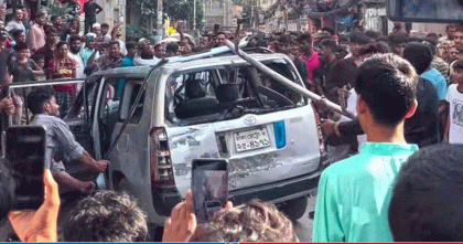 উত্তরায় গাড়িচাপায় পথচারী নিহত, চালককে গণপিটুনি