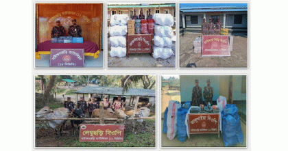 নাইক্ষ্যংছড়ি সীমান্তে গরুসহ বিভিন্ন মালামাল জব্দ
