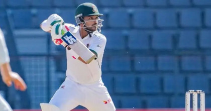 সেঞ্চুরির পর আউট অধিনায়ক শান্ত