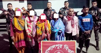 ঝিনাইদহ সীমান্ত দিয়ে ভারতে প্রবেশের চেষ্টাকালে আটক সাত