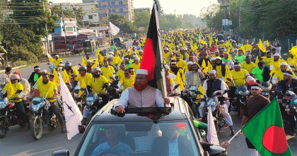 মেহেরপুরে জামায়াতের বিশাল মোটরসাইকেল শোভাযাত্রা, নেতৃত্বে তাজউদ্দিন খান